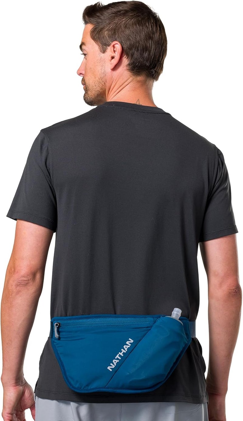 NATHAN Hydration Belt for Running - Hydrapak Soft Flask 25 oz Bottle with ExoSpine - Breathable, Adjustable Comfort Fit - Angled Flask Holder - Pinnacle FeatherLite, Ultra-Light, Sailor Blue - Image 3